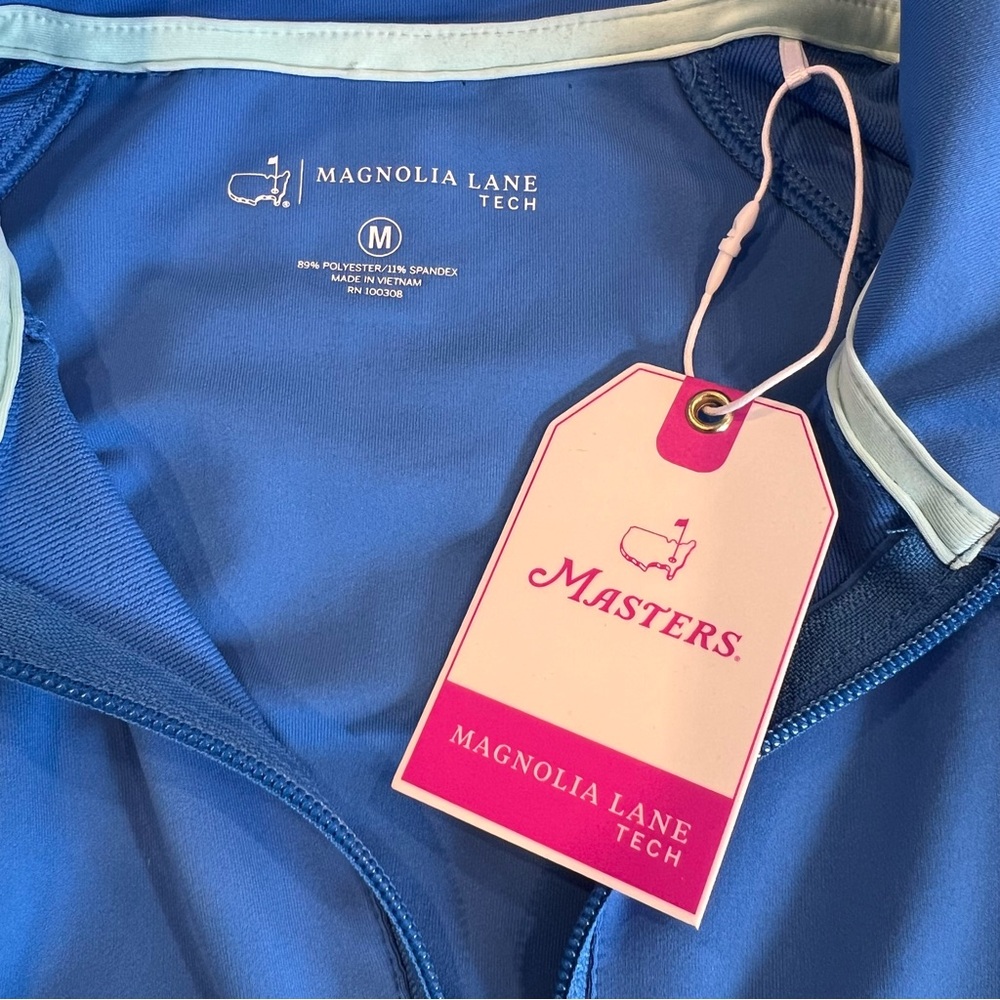 NWT Masters Golf Blue Full Zip Athletic Tech Jacket by Magnolia Lane Sz Medium - Picture 10 of 15
